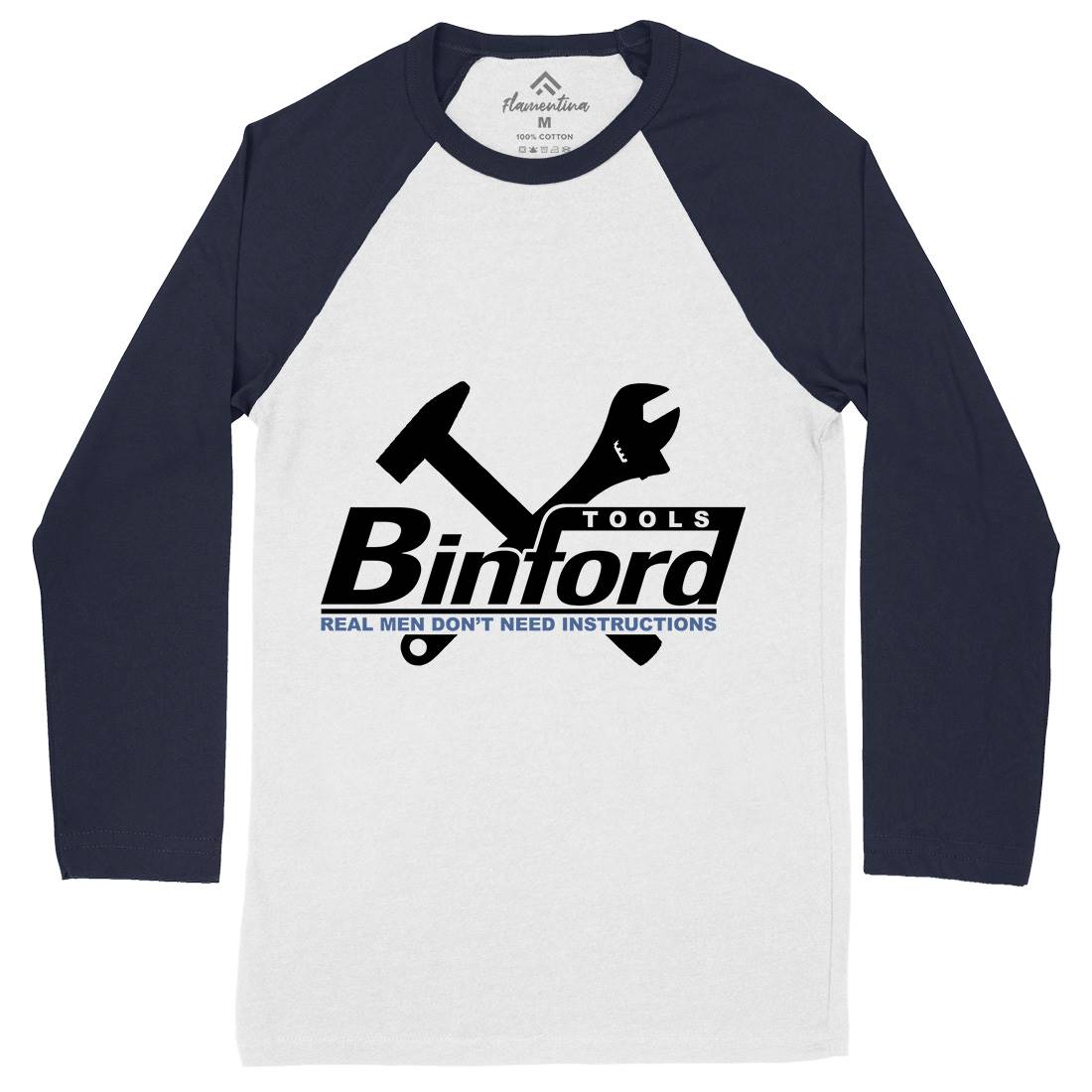 Binford Tools Mens Long Sleeve Baseball T-Shirt Work D162