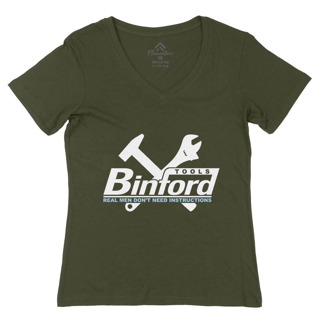 Binford Tools Womens Organic V-Neck T-Shirt Work D162