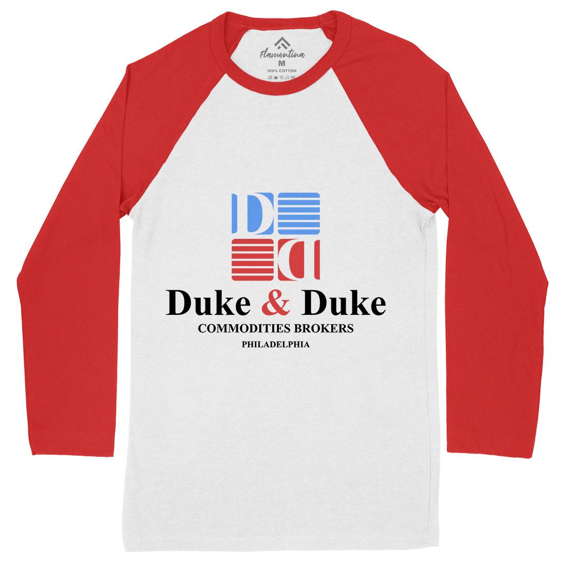 Duke And Duke Mens Long Sleeve Baseball T-Shirt Retro D163