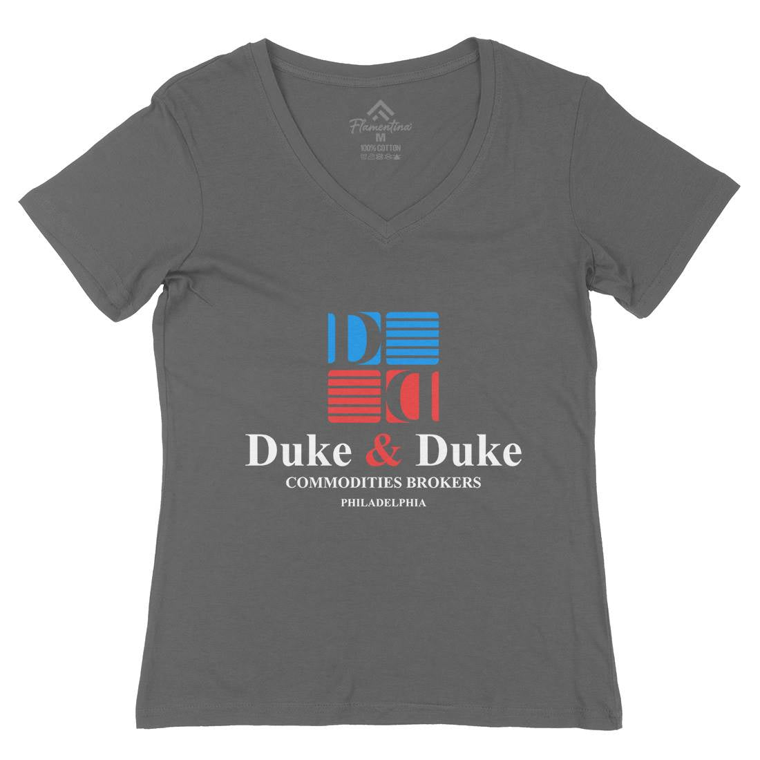 Duke And Duke Womens Organic V-Neck T-Shirt Retro D163