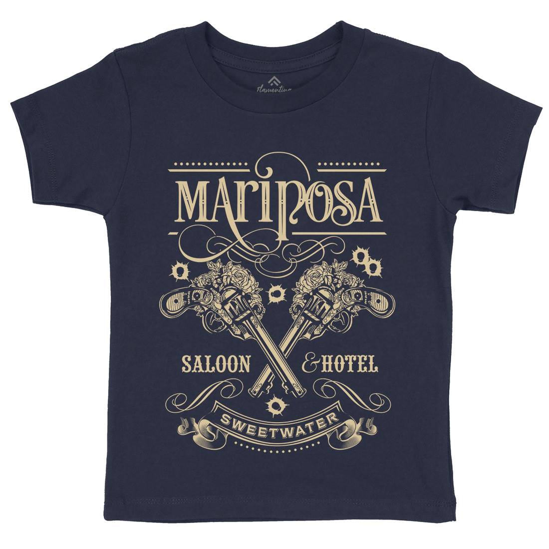 Mariposa Saloon Kids Organic Crew Neck T-Shirt Drinks D164