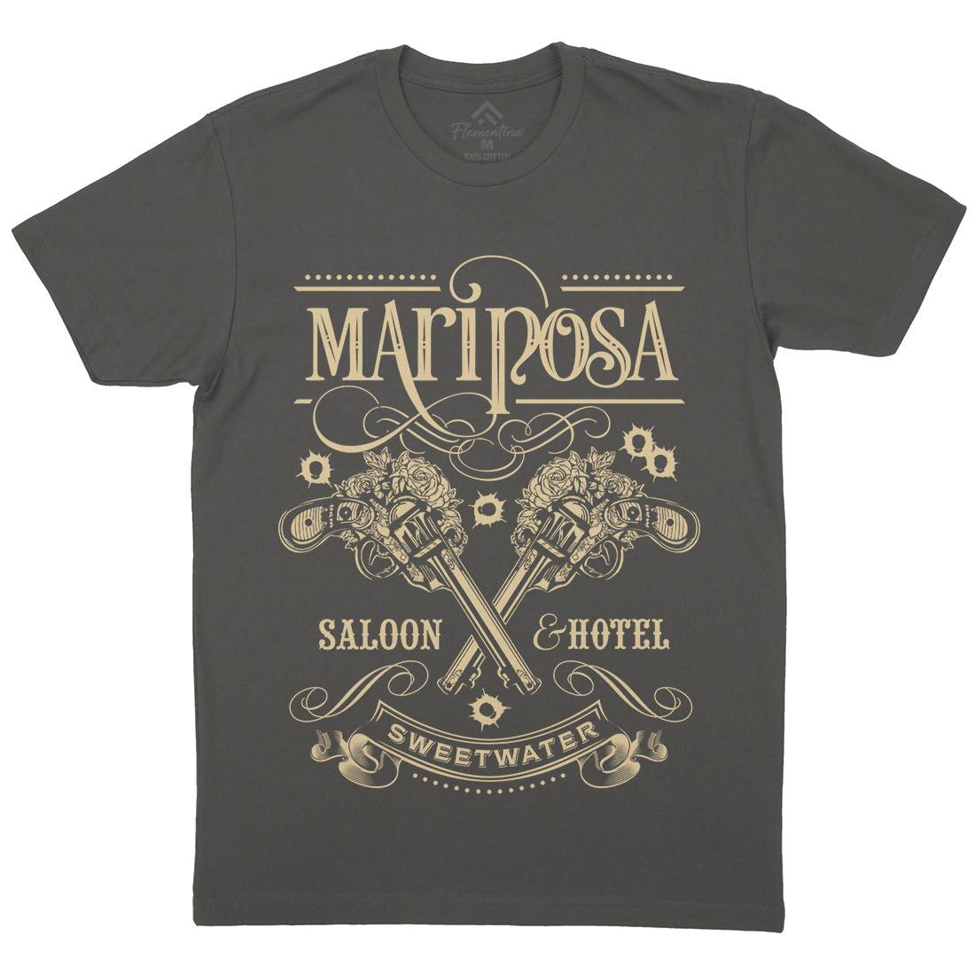 Mariposa Saloon Mens Organic Crew Neck T-Shirt Drinks D164