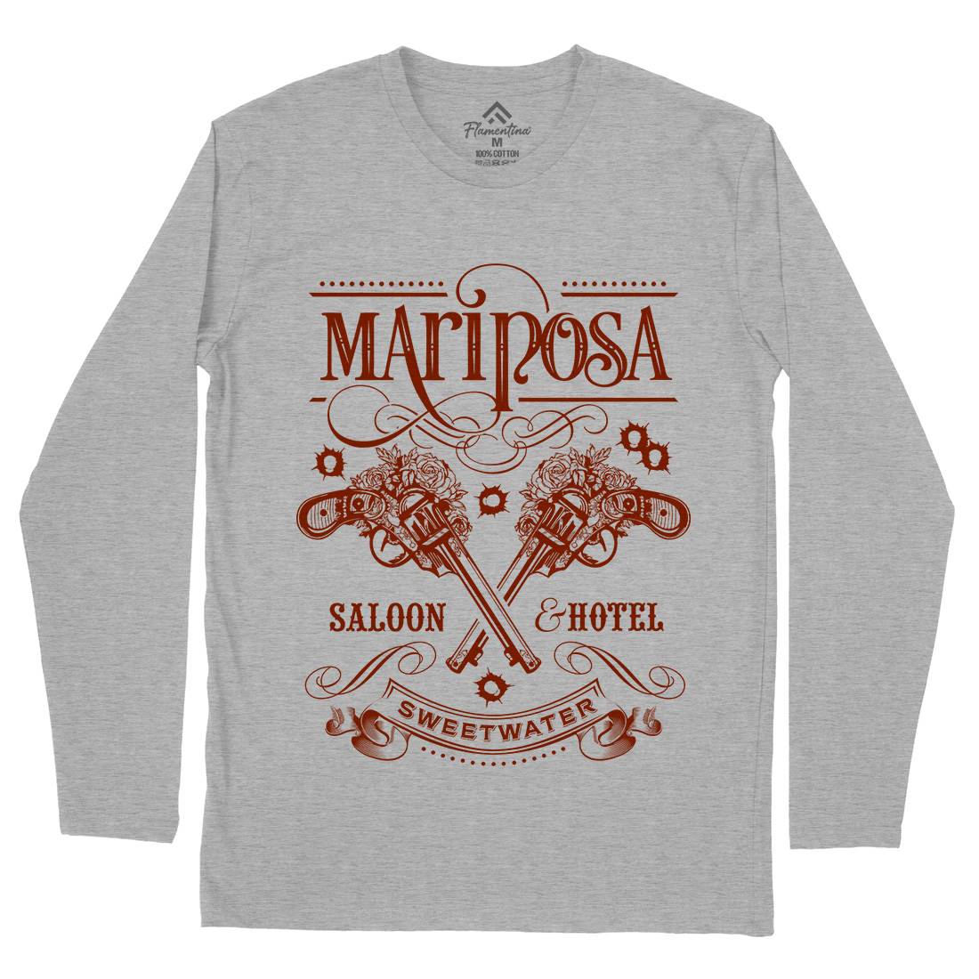 Mariposa Saloon Mens Long Sleeve T-Shirt Drinks D164