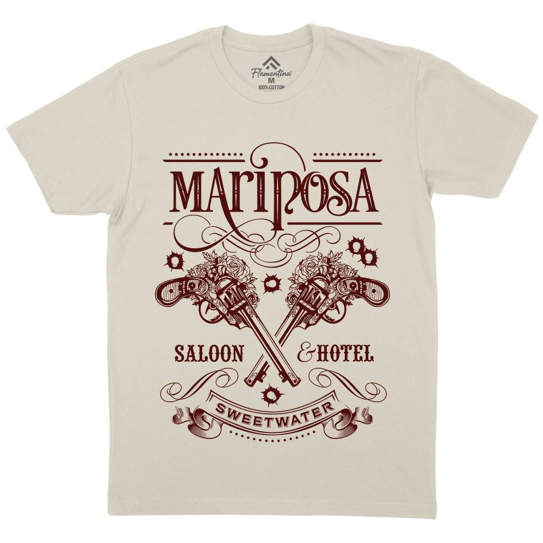 Mariposa Saloon Mens Organic Crew Neck T-Shirt Drinks D164
