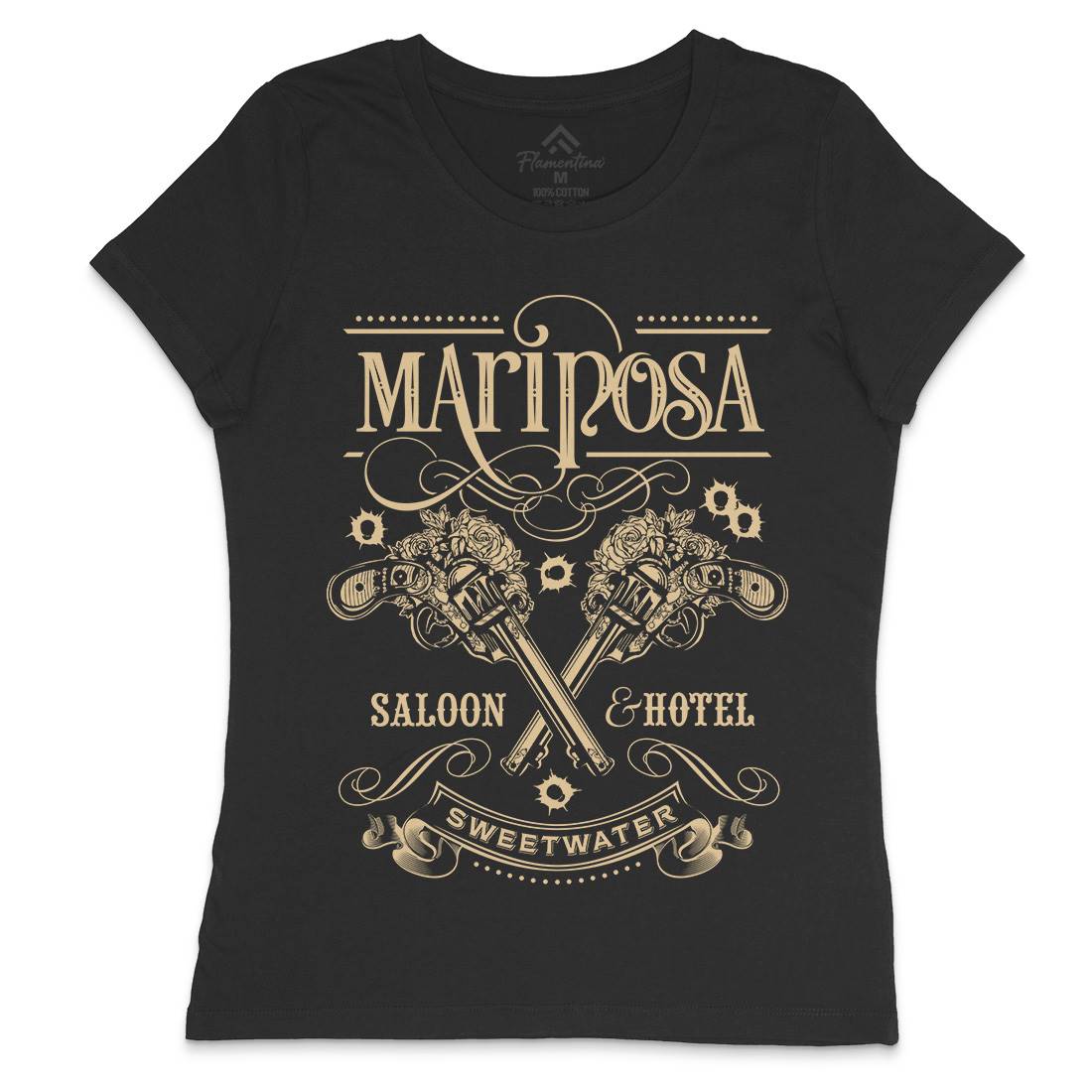 Mariposa Saloon Womens Crew Neck T-Shirt Drinks D164