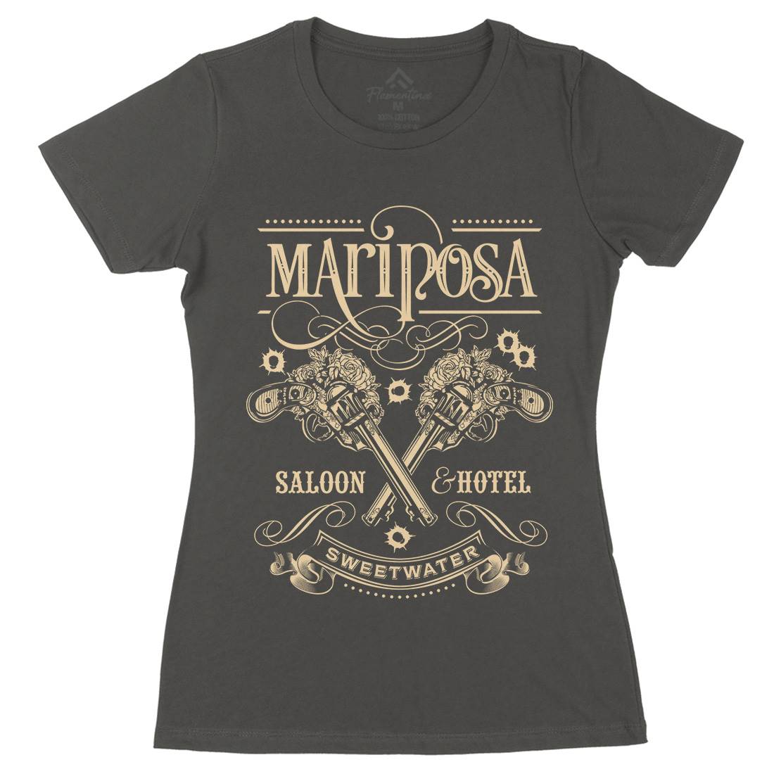 Mariposa Saloon Womens Organic Crew Neck T-Shirt Drinks D164