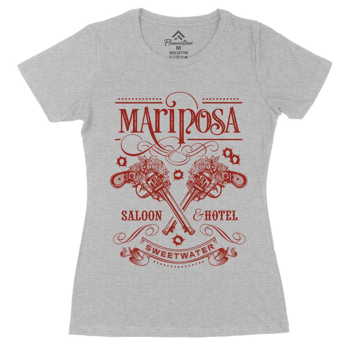 Mariposa Saloon Womens Organic Crew Neck T-Shirt Drinks D164