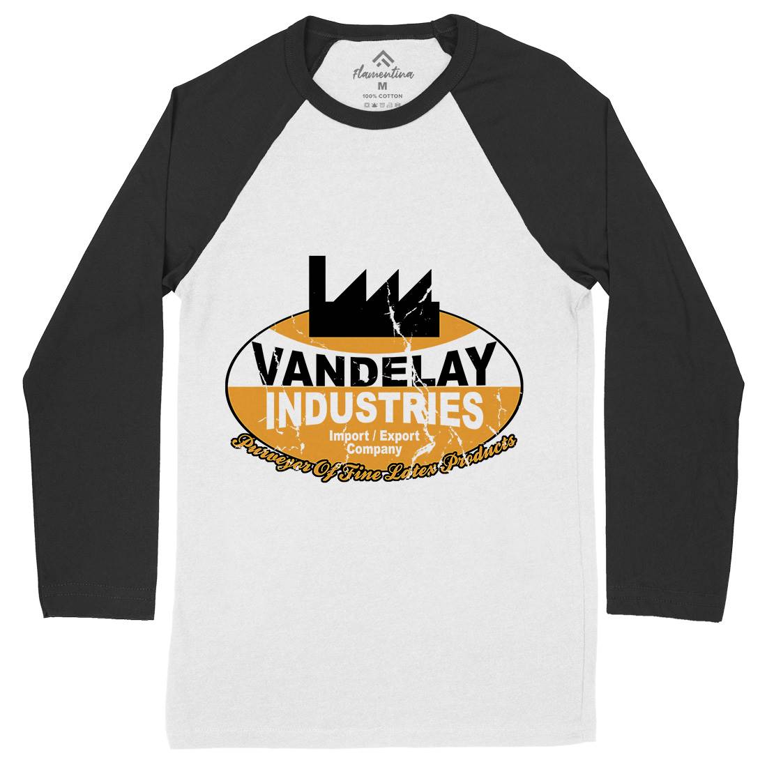 Vandelay Industries Mens Long Sleeve Baseball T-Shirt Retro D165