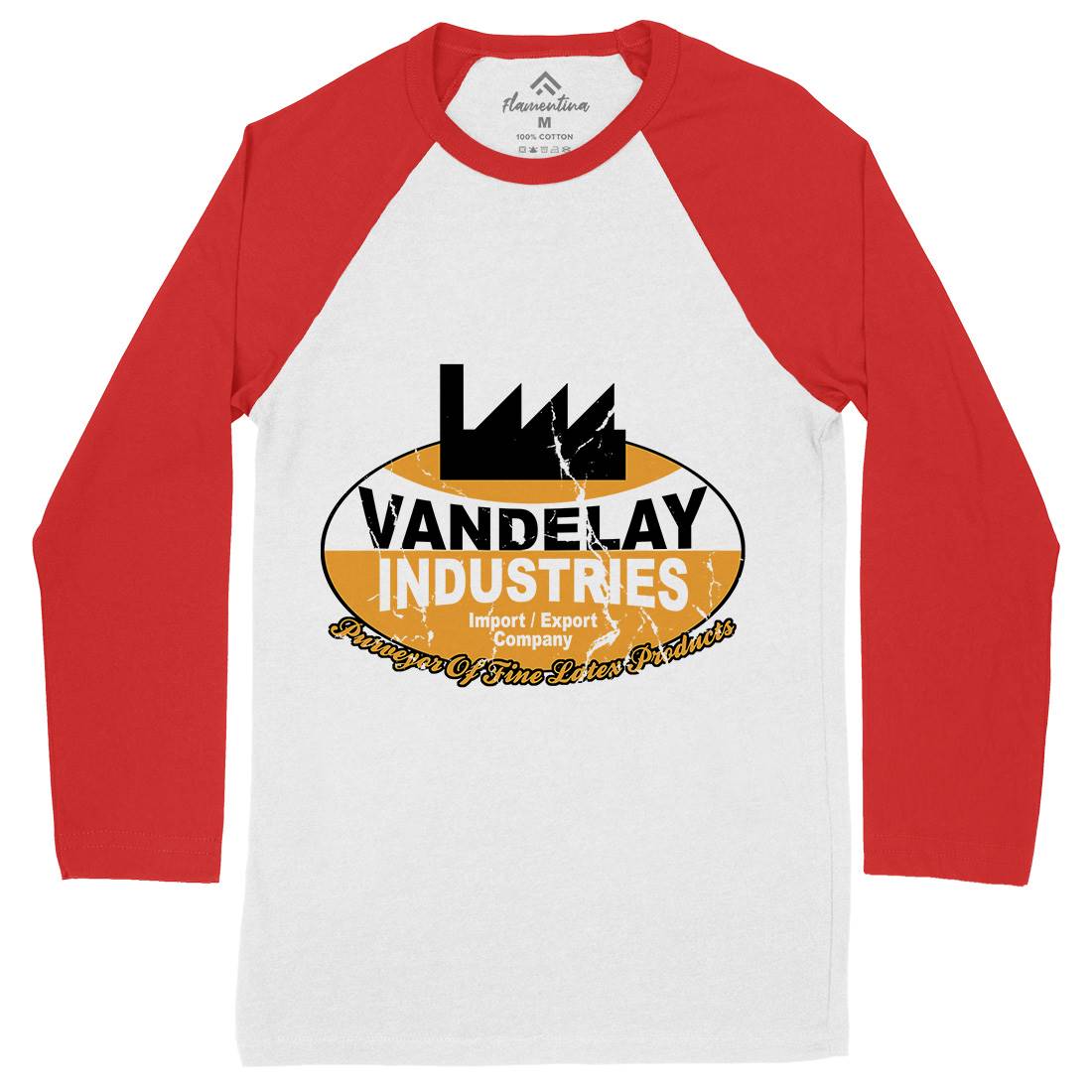 Vandelay Industries Mens Long Sleeve Baseball T-Shirt Retro D165