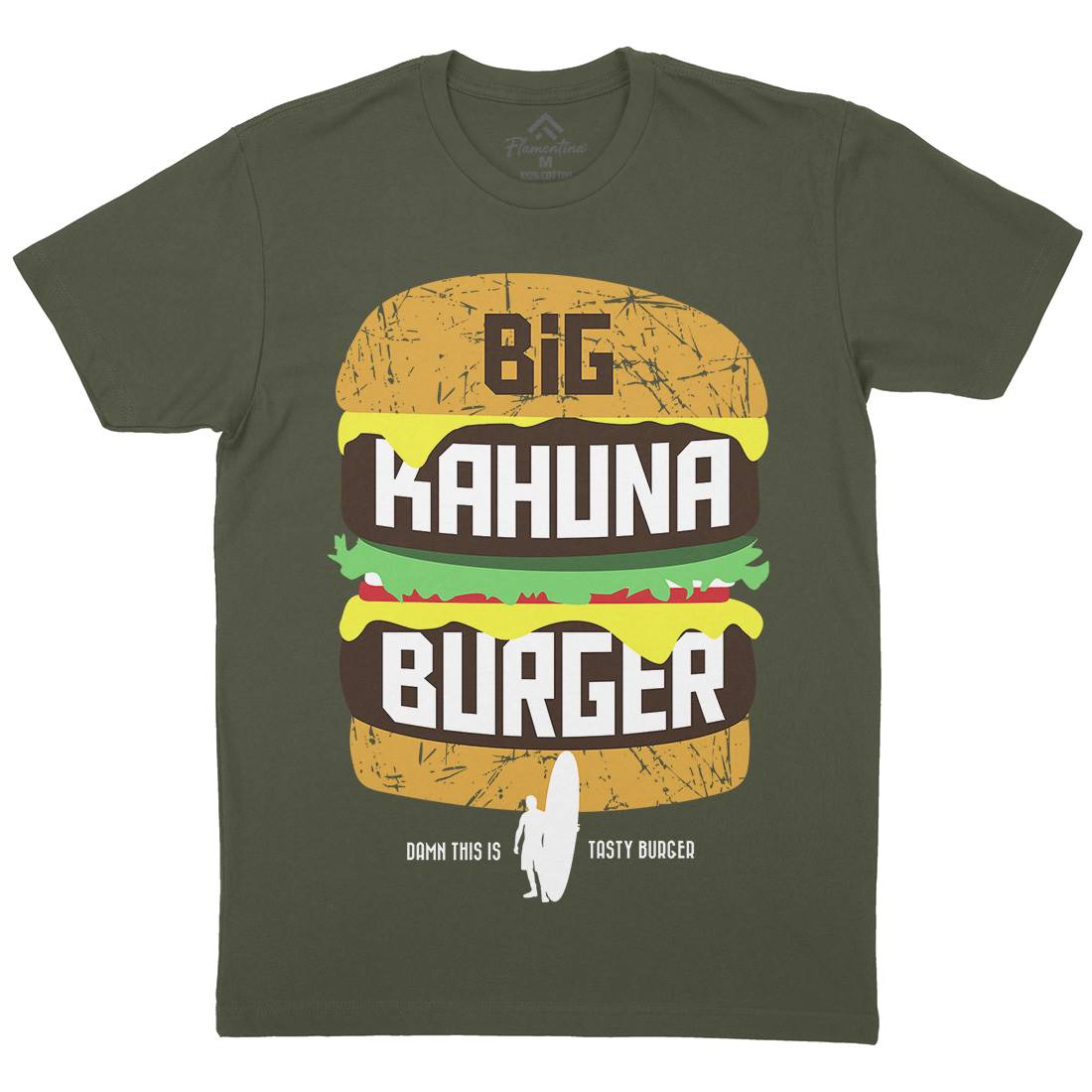 Big Kahuna Burger Mens Organic Crew Neck T-Shirt Food D166
