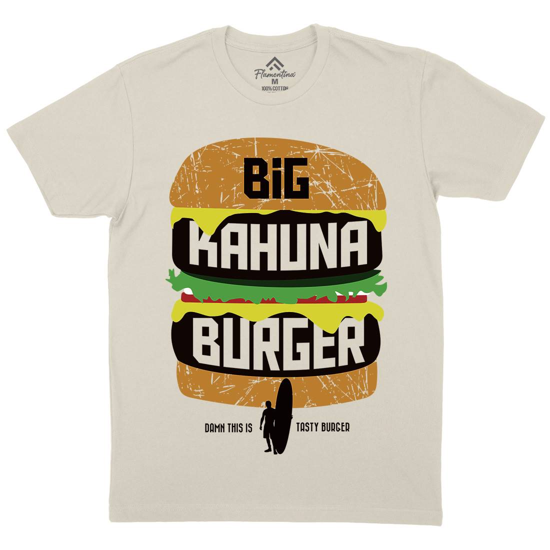 Big Kahuna Burger Mens Organic Crew Neck T-Shirt Food D166