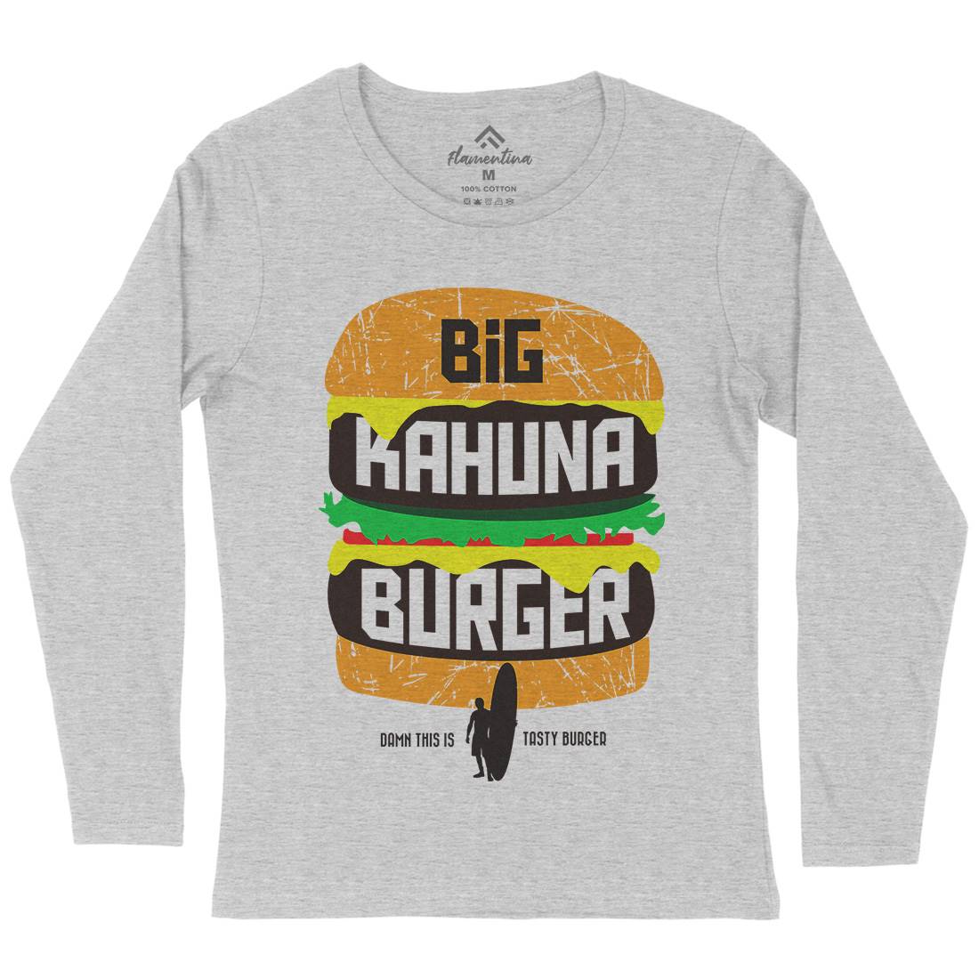 Big Kahuna Burger Womens Long Sleeve T-Shirt Food D166