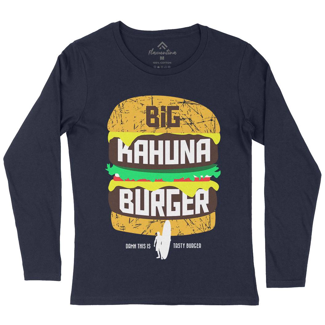 Big Kahuna Burger Womens Long Sleeve T-Shirt Food D166