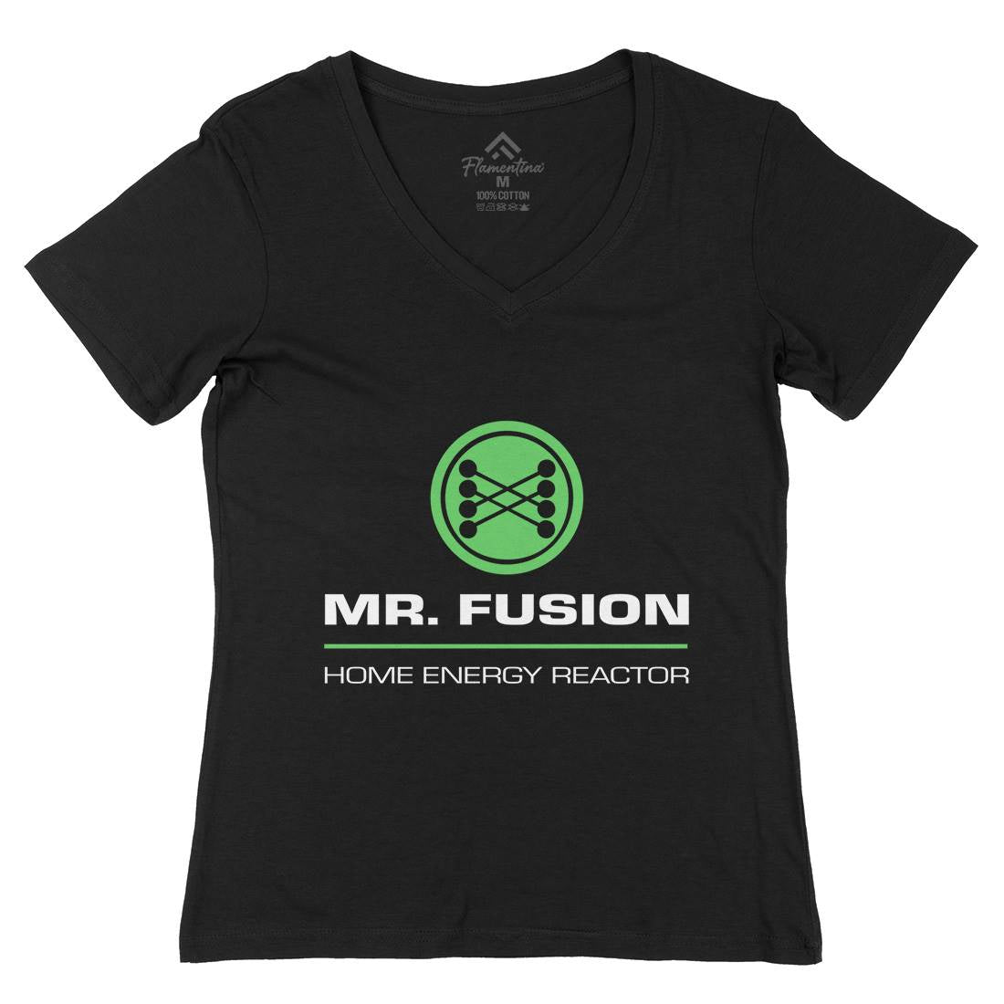 Mr Fusion Womens Organic V-Neck T-Shirt Space D168