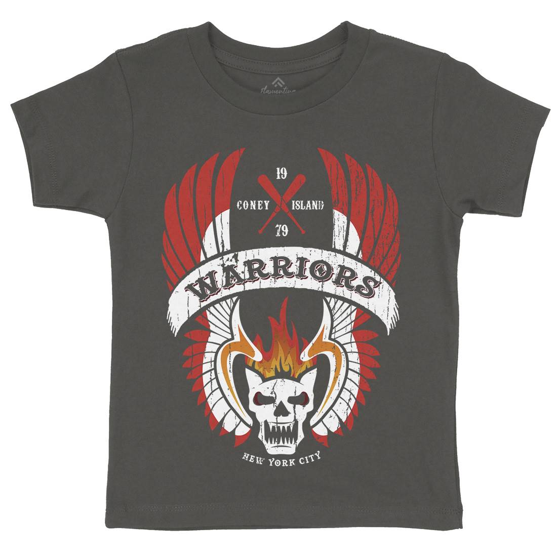 Warriors Kids Organic Crew Neck T-Shirt Retro D170