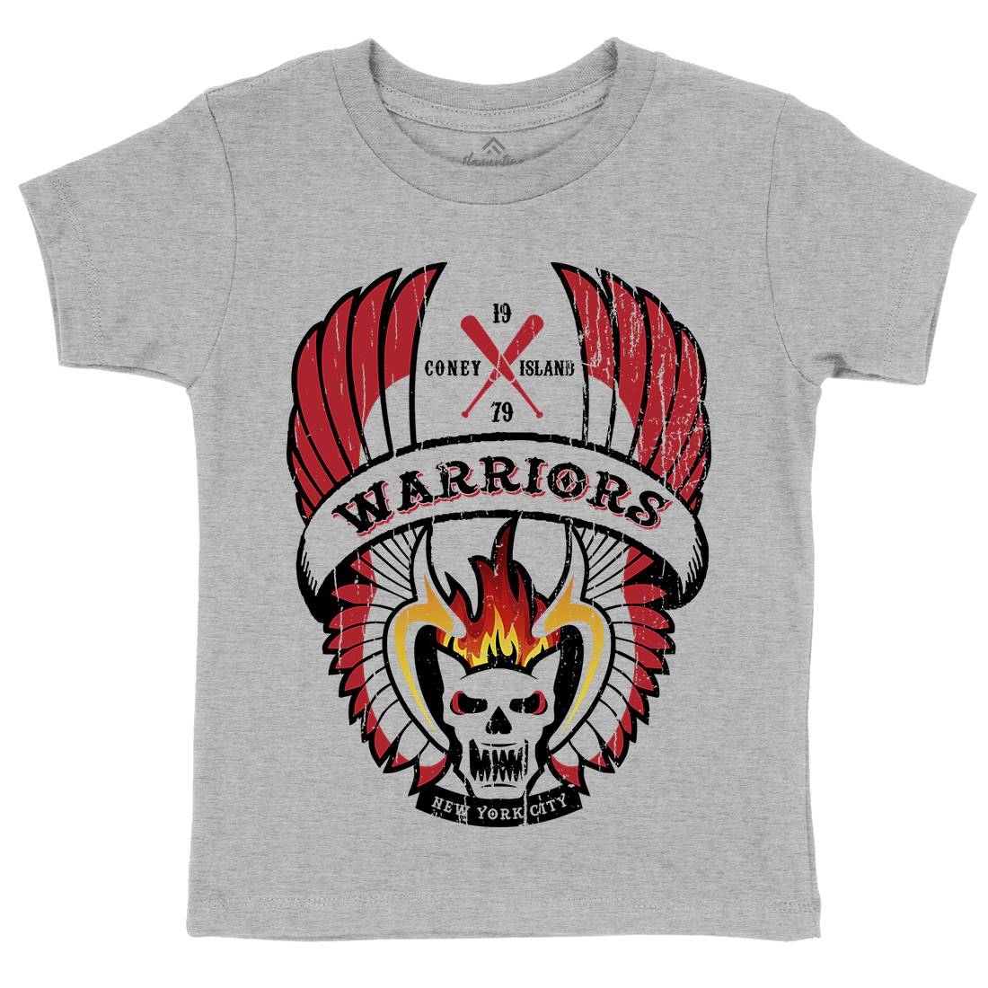 Warriors Kids Organic Crew Neck T-Shirt Retro D170