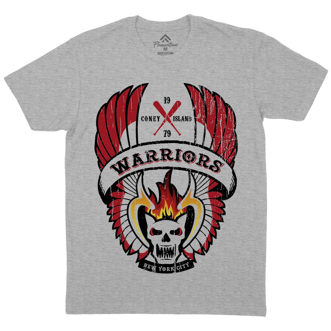 Warriors Mens Crew Neck T-Shirt Retro D170