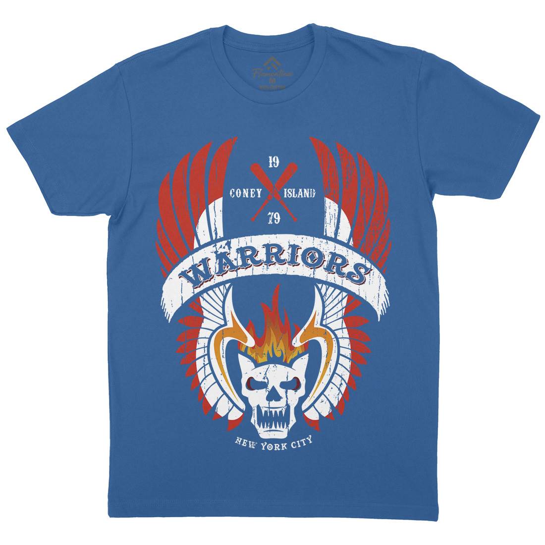 Warriors Mens Crew Neck T-Shirt Retro D170