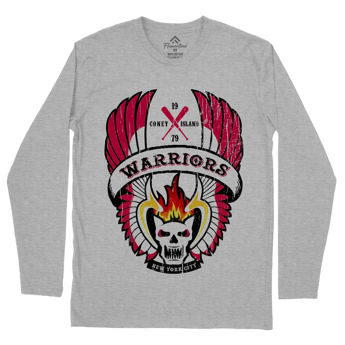 Warriors Mens Long Sleeve T-Shirt Retro D170