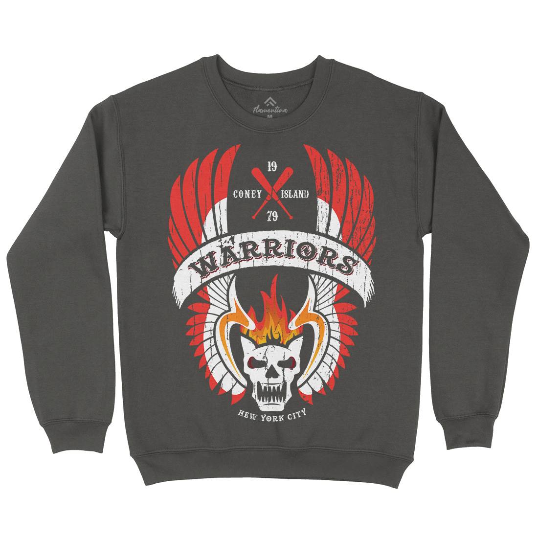 Warriors Mens Crew Neck Sweatshirt Retro D170
