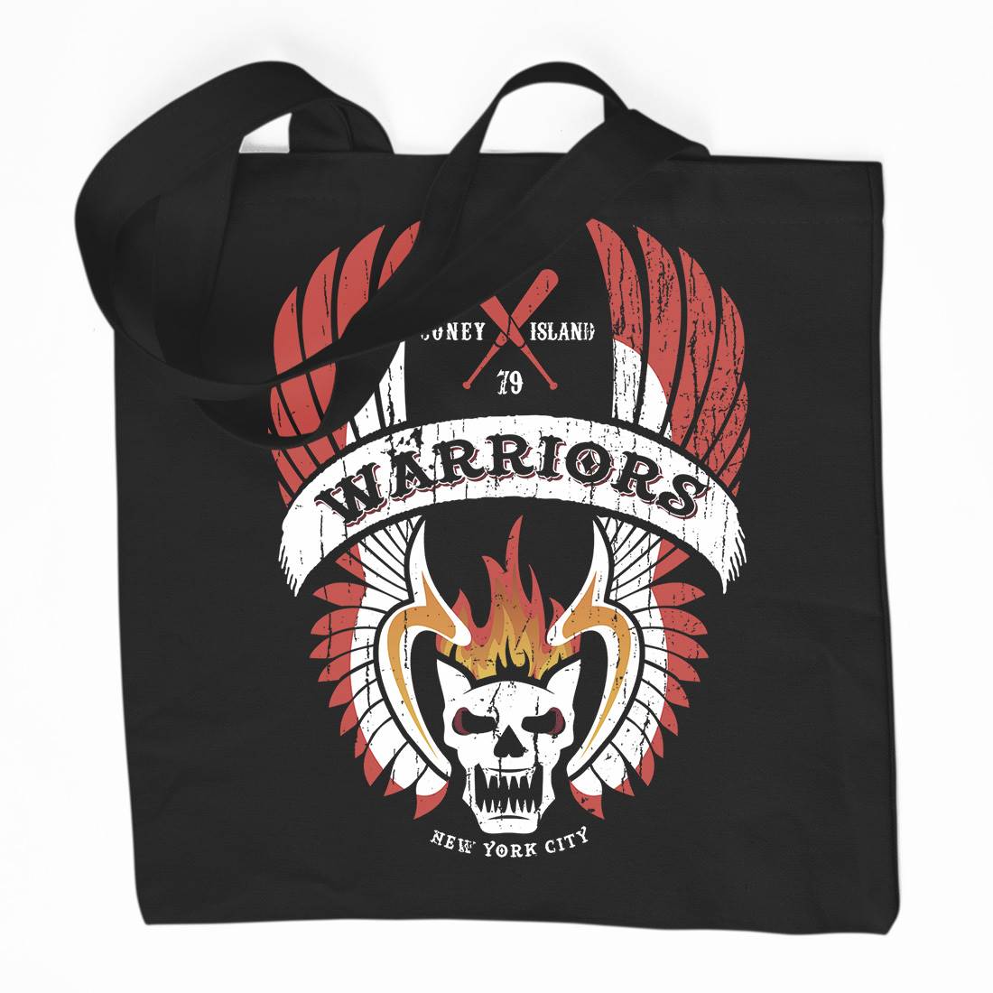 Warriors Organic Premium Cotton Tote Bag Retro D170