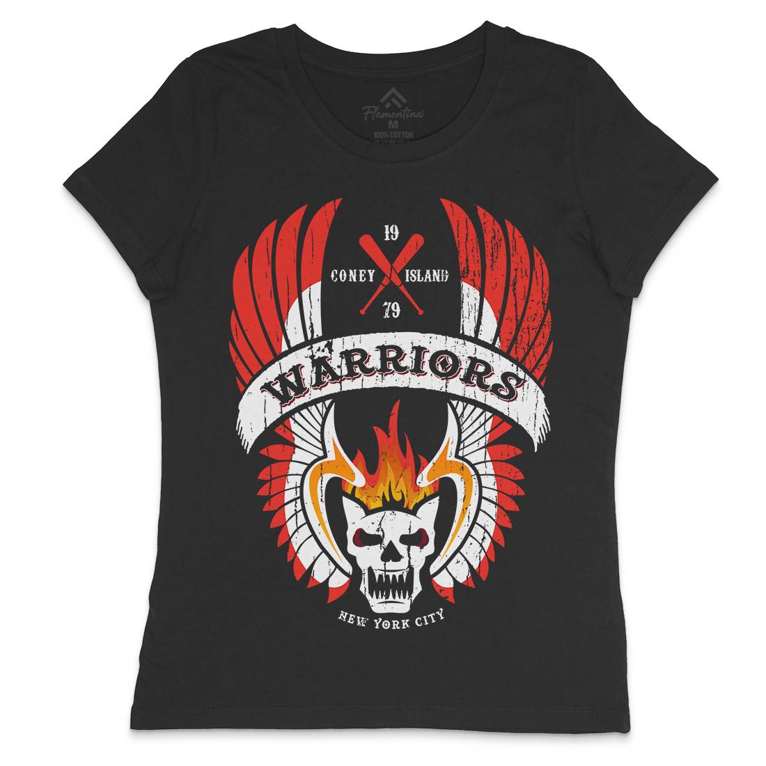 Warriors Womens Crew Neck T-Shirt Retro D170