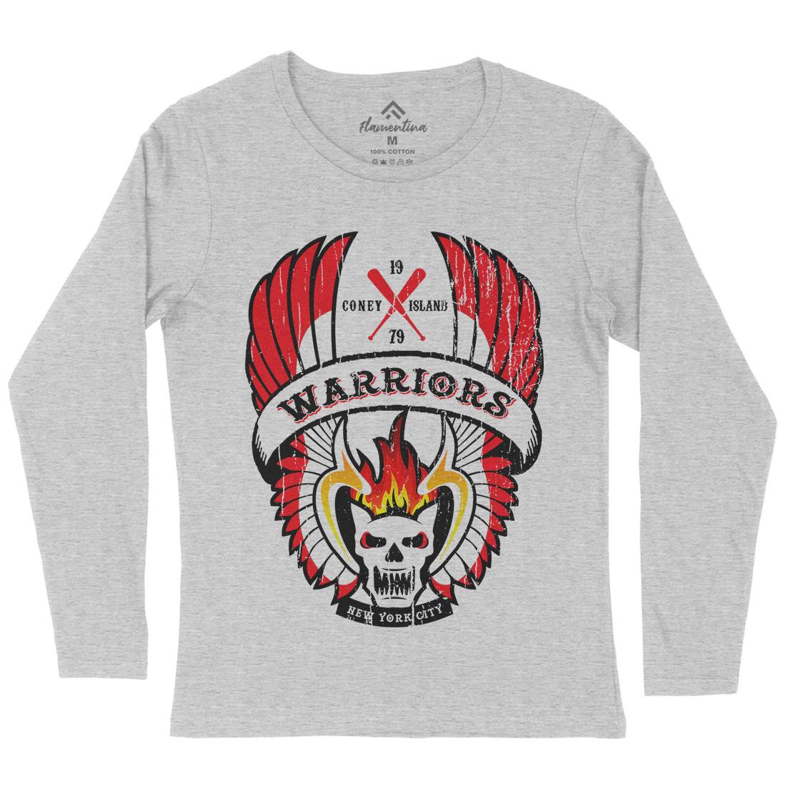 Warriors Womens Long Sleeve T-Shirt Retro D170