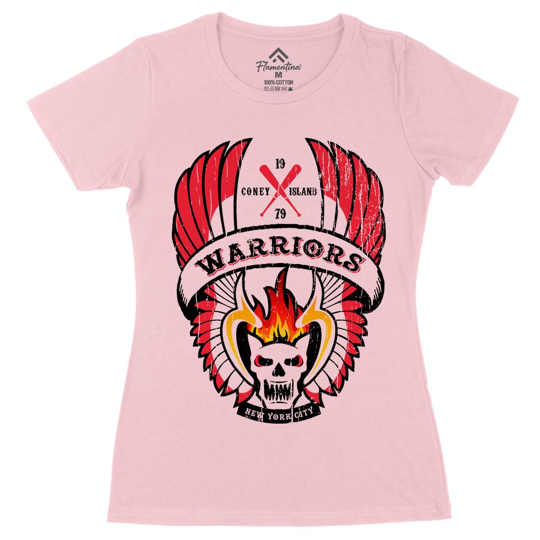 Warriors Womens Organic Crew Neck T-Shirt Retro D170