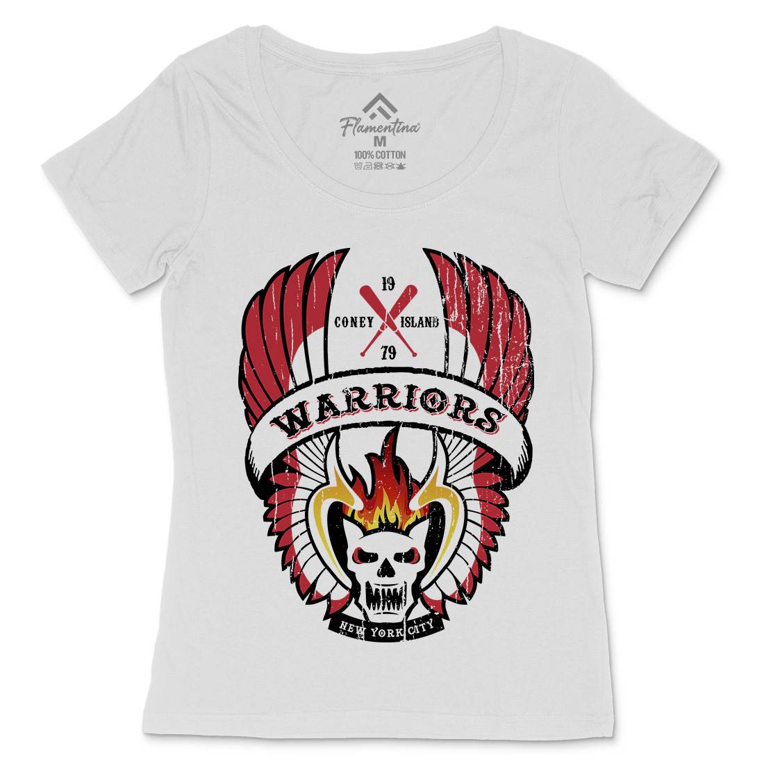 Warriors Womens Scoop Neck T-Shirt Retro D170