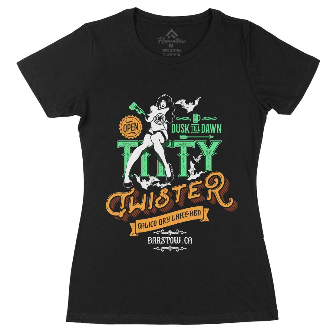 Titty Twister Womens Organic Crew Neck T-Shirt Horror D171