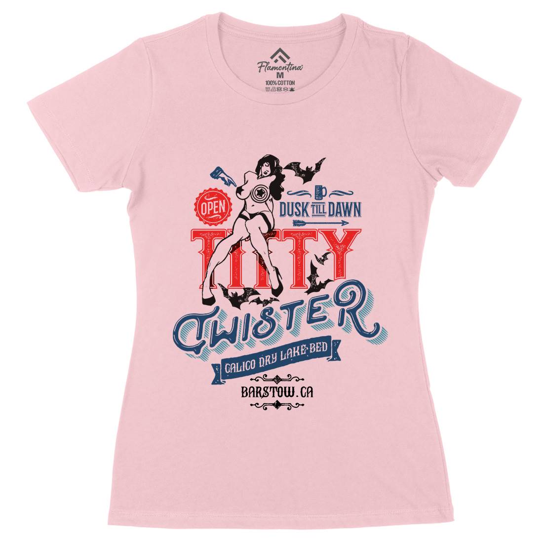 Titty Twister Womens Organic Crew Neck T-Shirt Horror D171