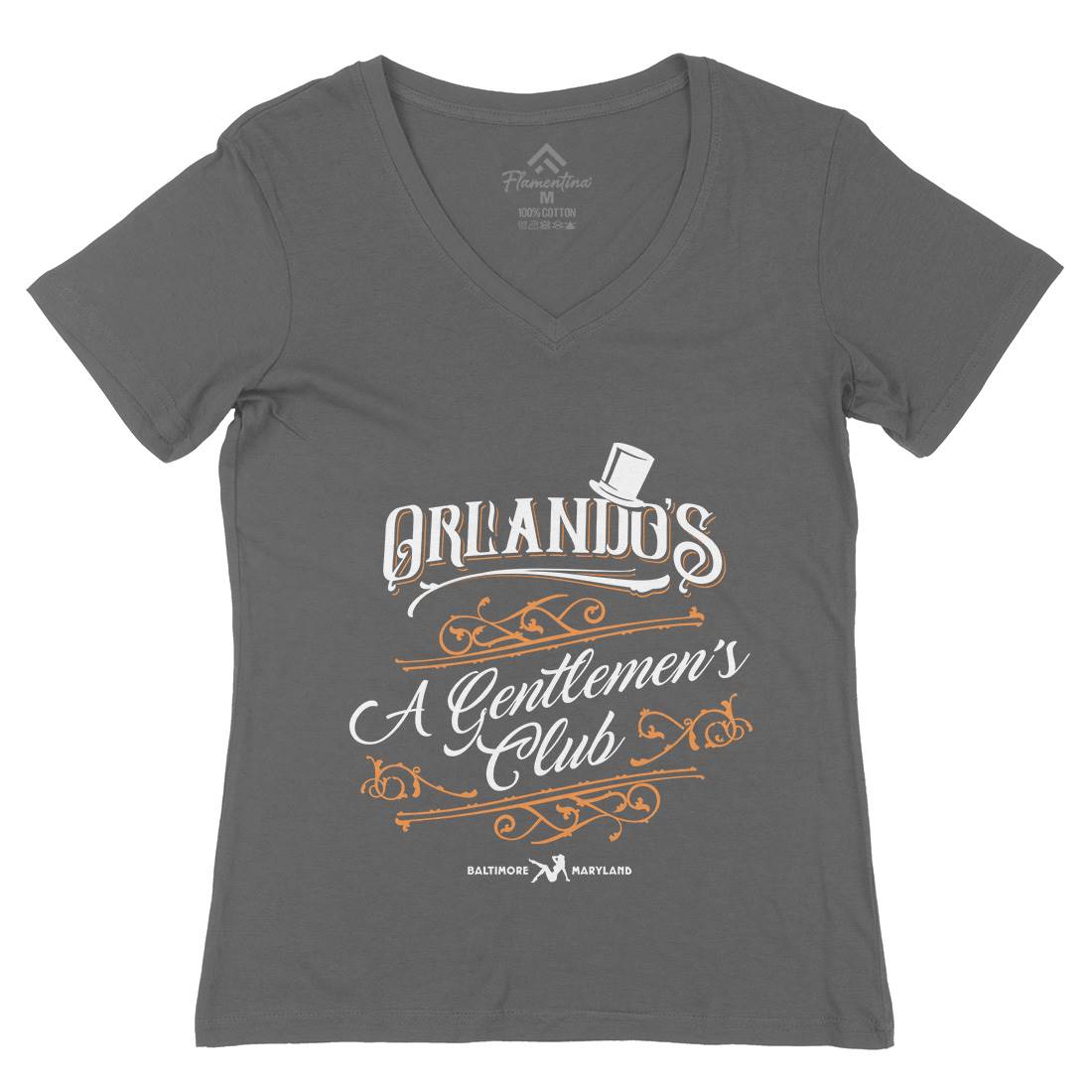 Orlandos Club Womens Organic V-Neck T-Shirt Drinks D173