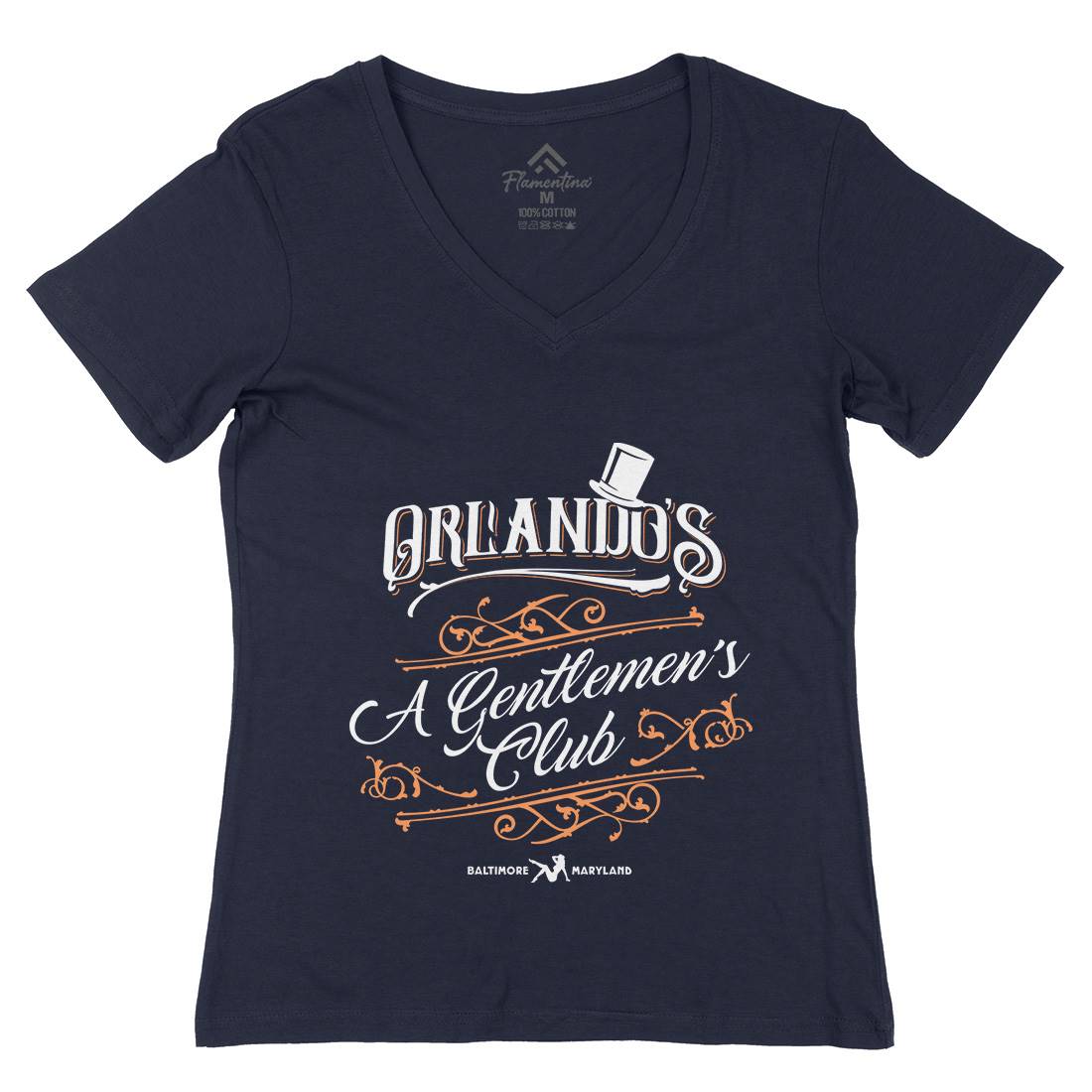 Orlandos Club Womens Organic V-Neck T-Shirt Drinks D173