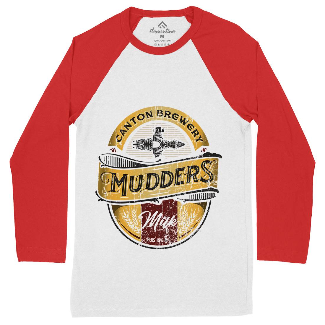Mudders Milk Mens Long Sleeve Baseball T-Shirt Space D174