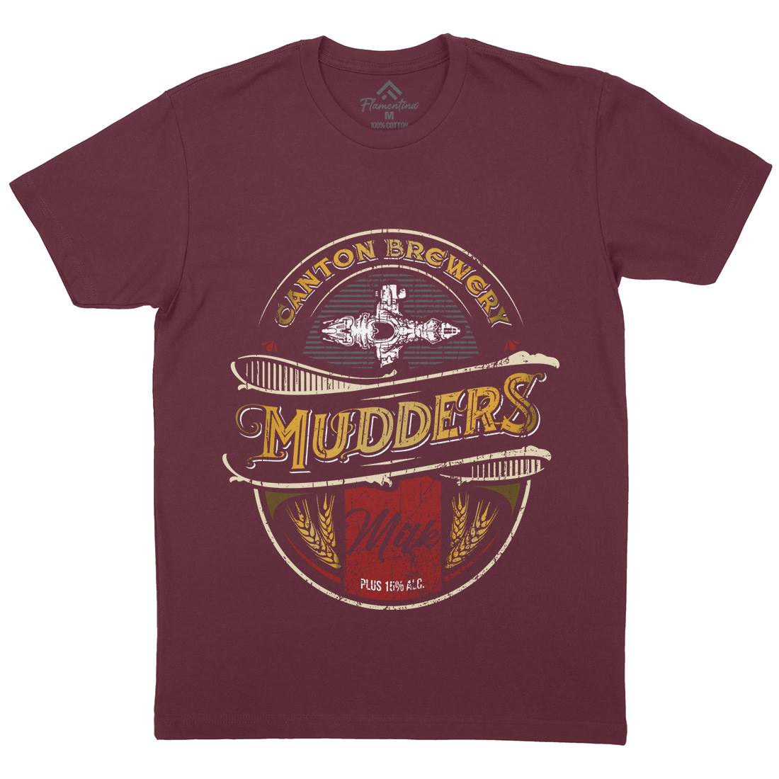 Mudders Milk Mens Organic Crew Neck T-Shirt Space D174
