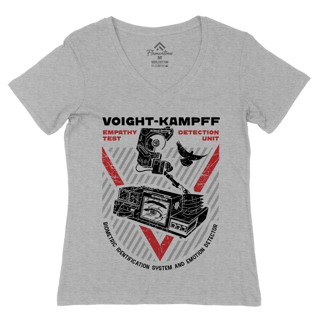 Voight Kampff Womens Organic V-Neck T-Shirt Space D175