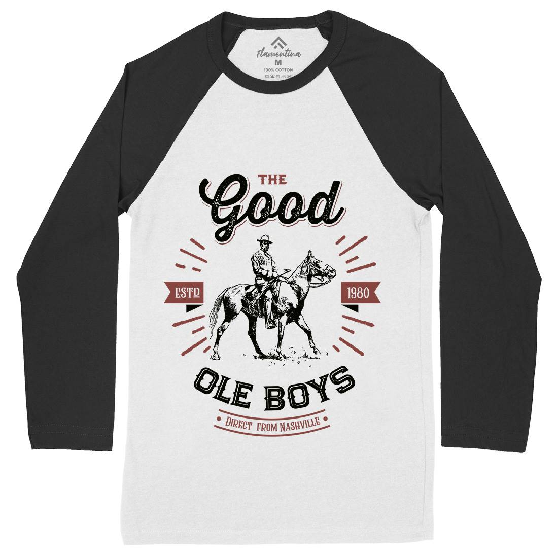 Good Ole Boys Mens Long Sleeve Baseball T-Shirt Music D178