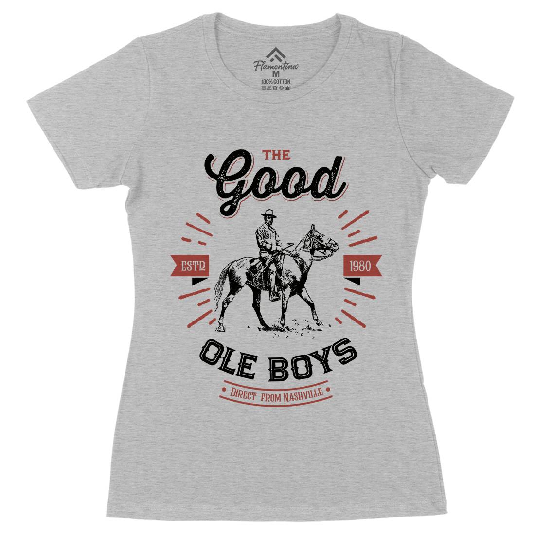Good Ole Boys Womens Organic Crew Neck T-Shirt Music D178