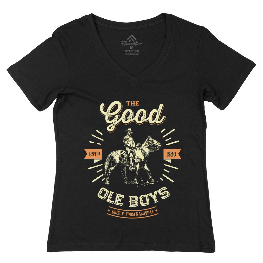 Good Ole Boys Womens Organic V-Neck T-Shirt Music D178