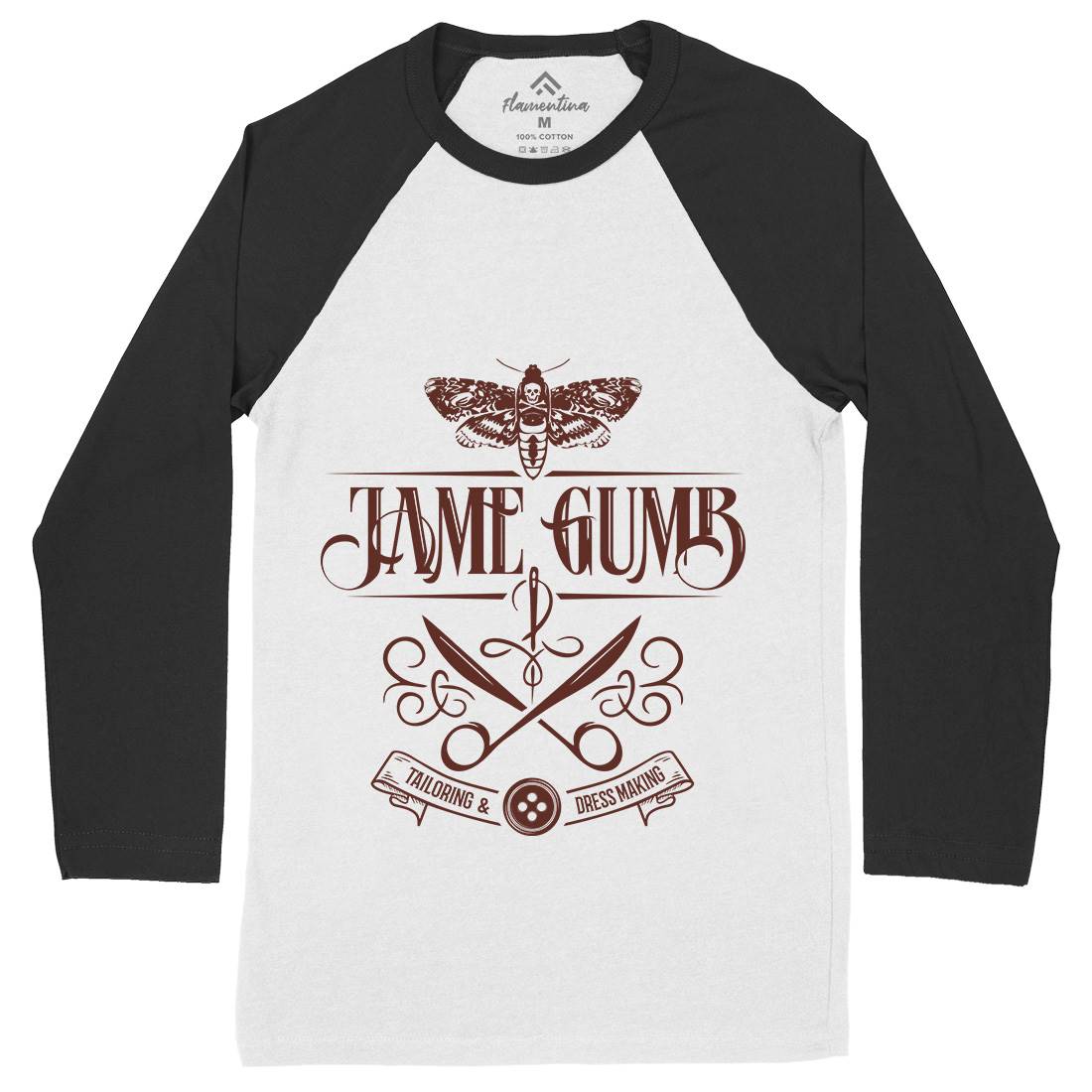 Jame Gumb Mens Long Sleeve Baseball T-Shirt Horror D179