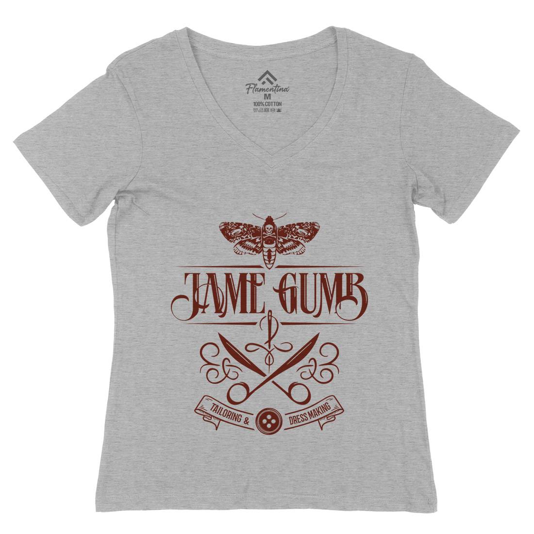 Jame Gumb Womens Organic V-Neck T-Shirt Horror D179