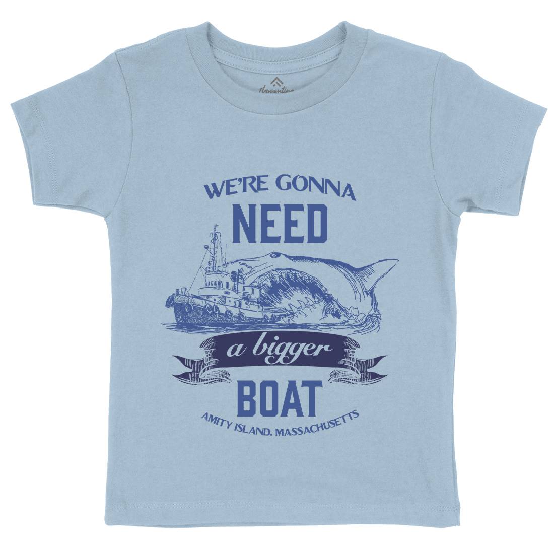 Bigger Boat Kids Organic Crew Neck T-Shirt Navy D180
