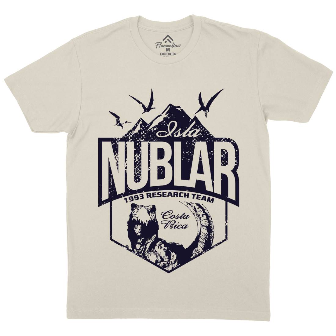 Isla Nublar Mens Organic Crew Neck T-Shirt Horror D181