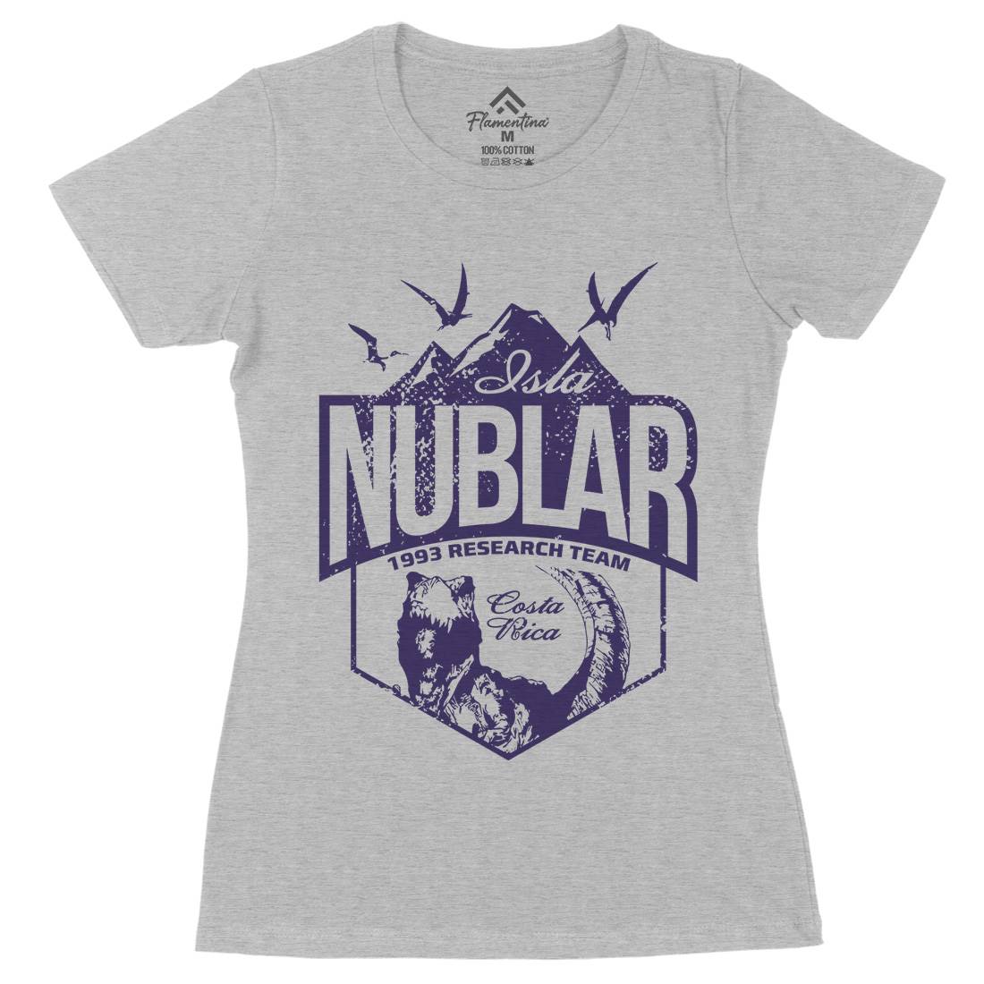 Isla Nublar Womens Organic Crew Neck T-Shirt Horror D181