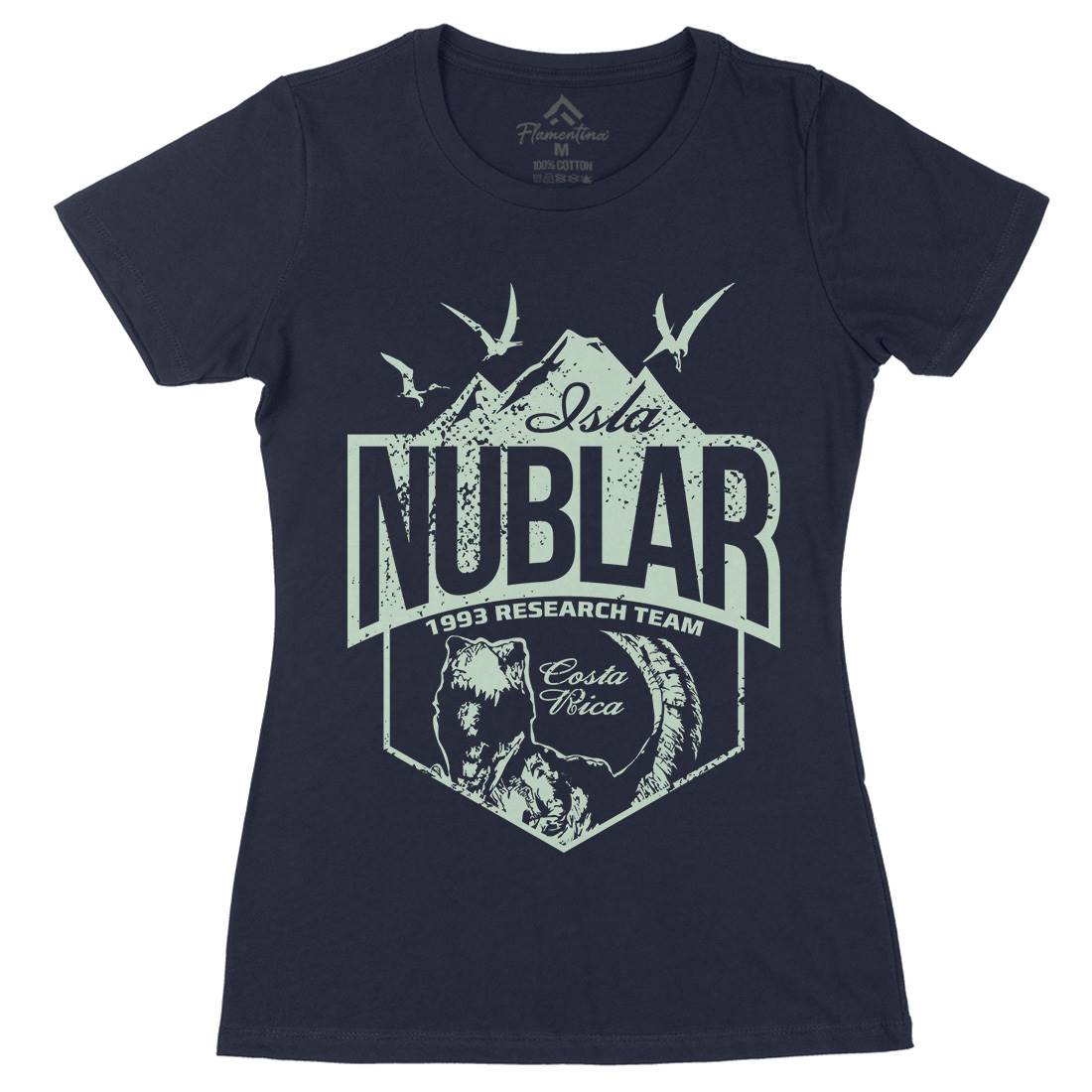 Isla Nublar Womens Organic Crew Neck T-Shirt Horror D181