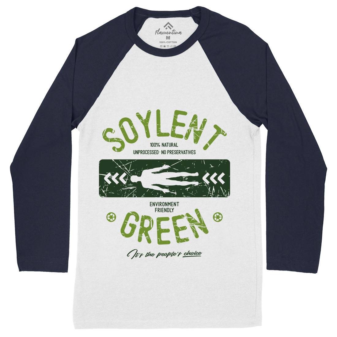 Soylent Green Mens Long Sleeve Baseball T-Shirt Horror D182