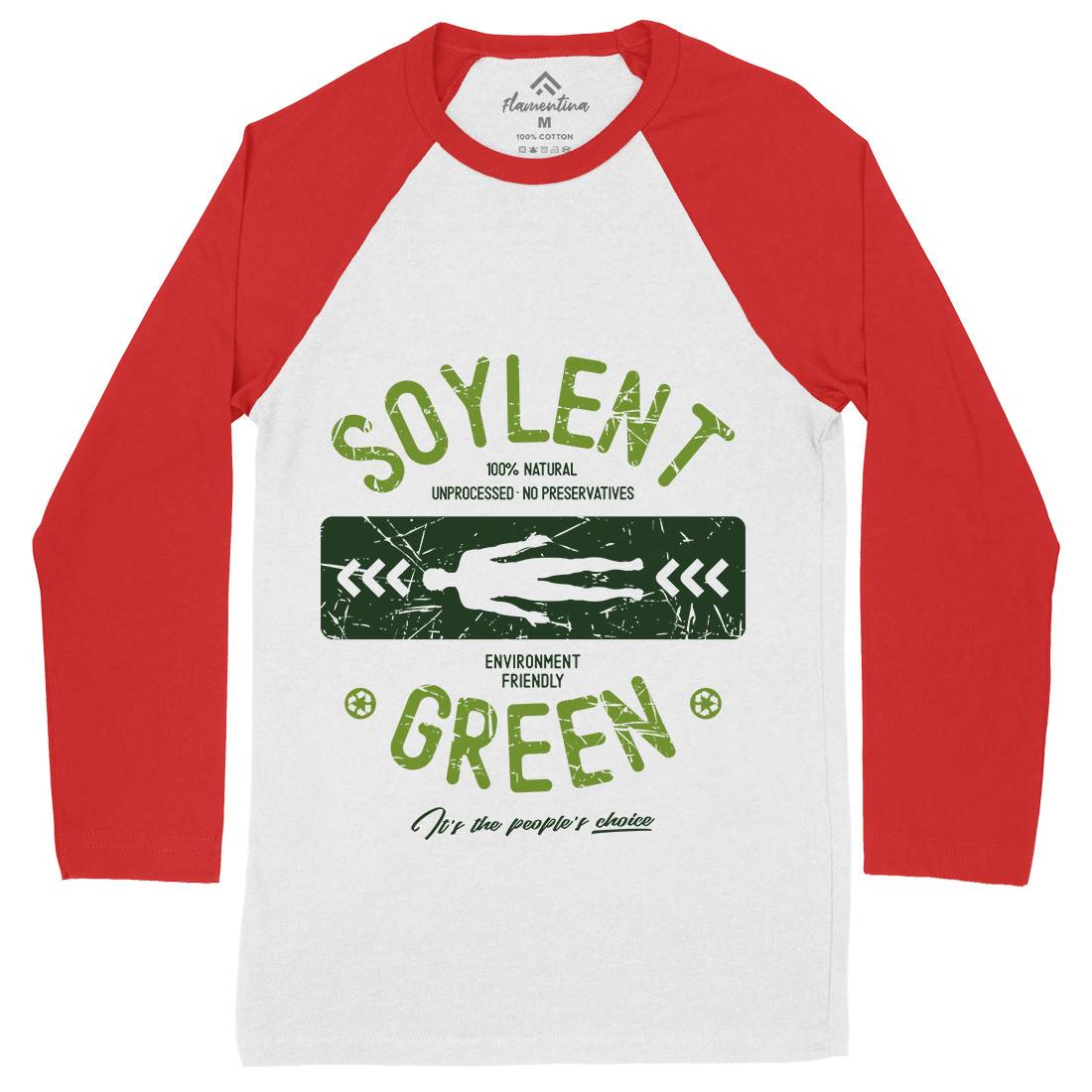 Soylent Green Mens Long Sleeve Baseball T-Shirt Horror D182