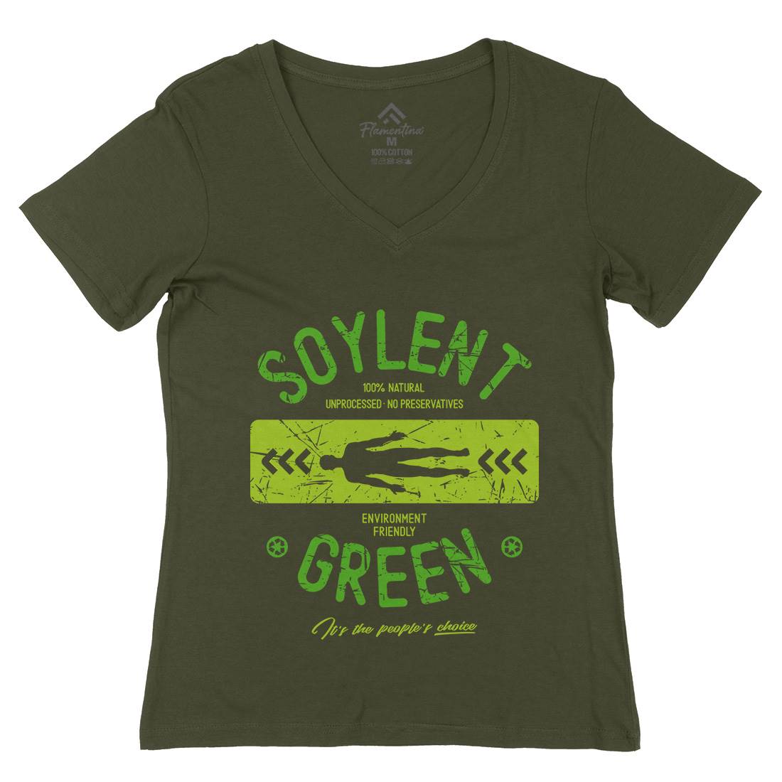 Soylent Green Womens Organic V-Neck T-Shirt Horror D182