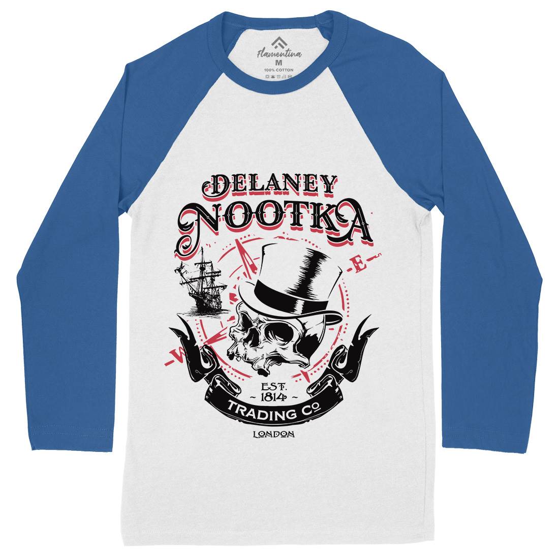 Delaney Nootka Mens Long Sleeve Baseball T-Shirt Retro D183