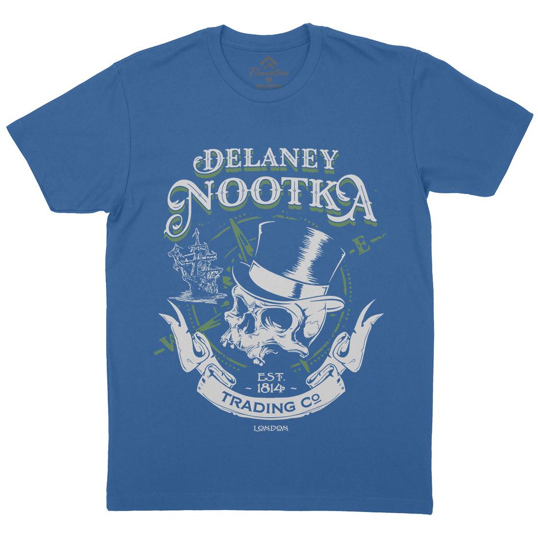 Delaney Nootka Mens Organic Crew Neck T-Shirt Retro D183